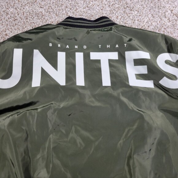 Express Jacket Men’s Medium Green Black Full Zip Reversible Spellout Pockets - Picture 7 of 10